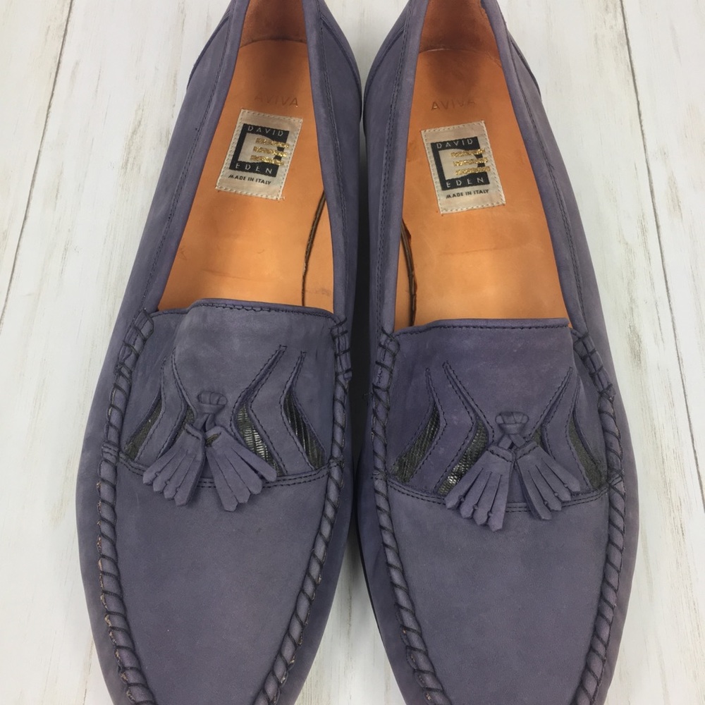 David Eden Italian Periwinkle Loafers Size 16